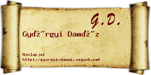 Györgyi Damáz névjegykártya